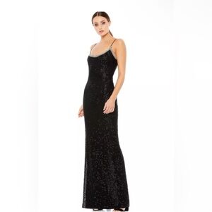 Mac Duggal Black Sequin Gown